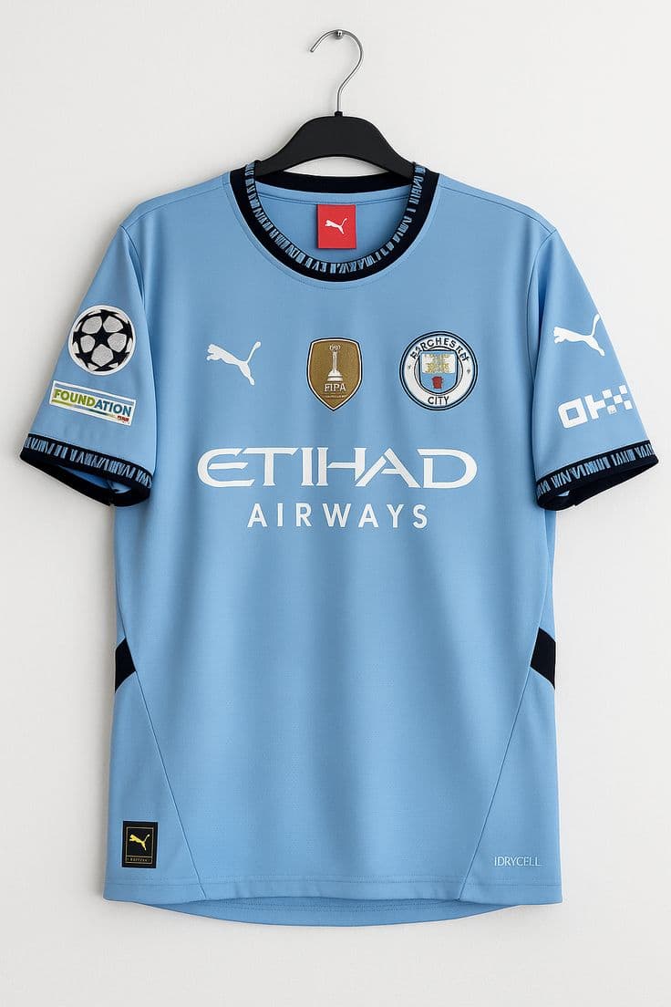This is a Manchester City football jersey. - image 5